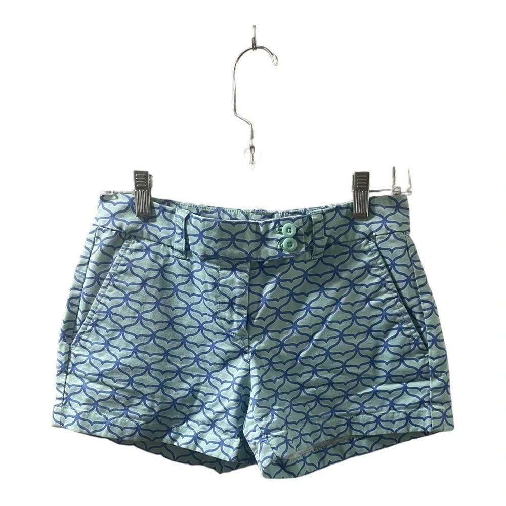 VINEYARD VINES WOMEN'S WHALE TAIL PRINT SHORTS SIZE 0, VERY GOOD CONDITION.